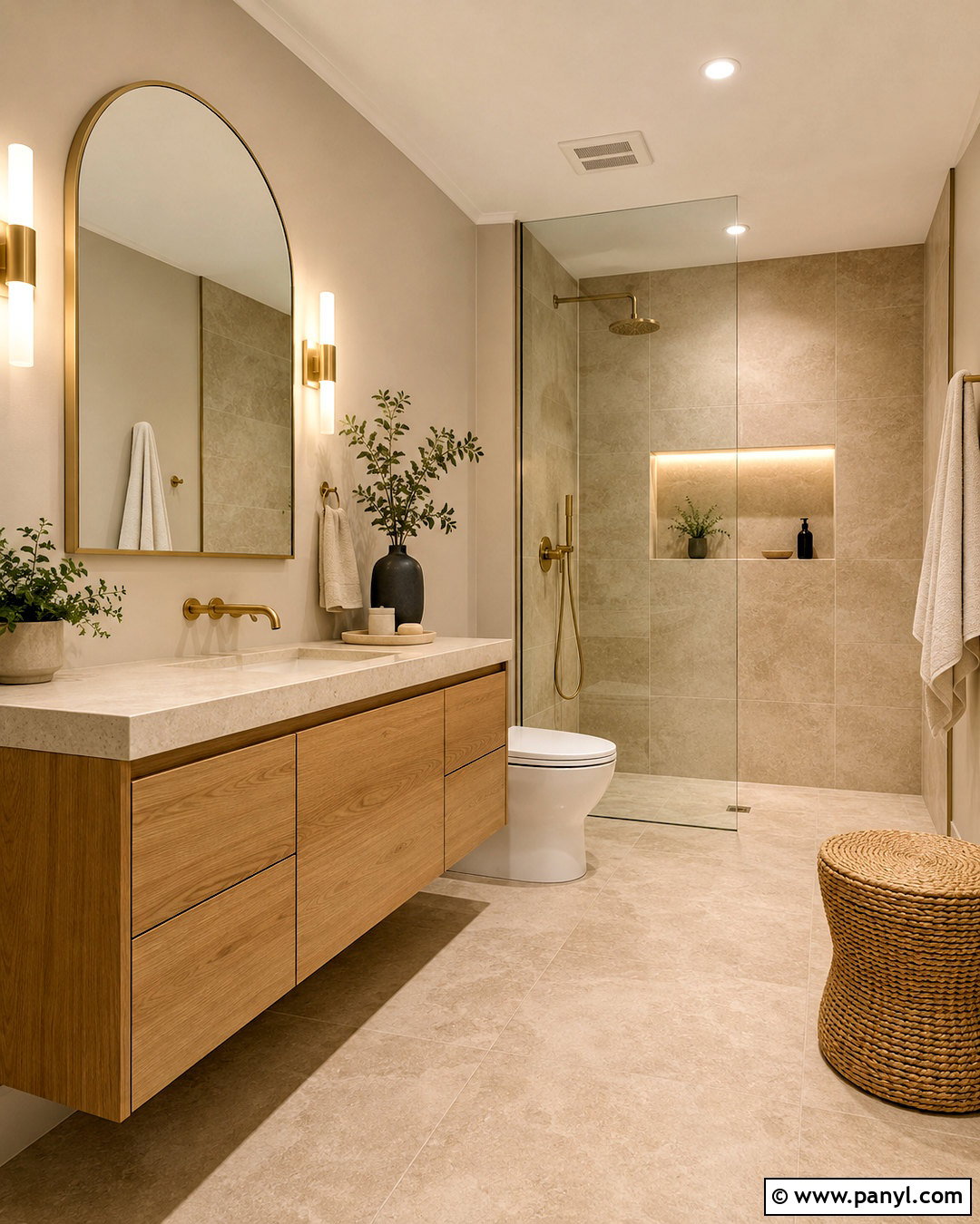 Modern Beige Bathroom With Travertine - 20 modern beige jotun ideas