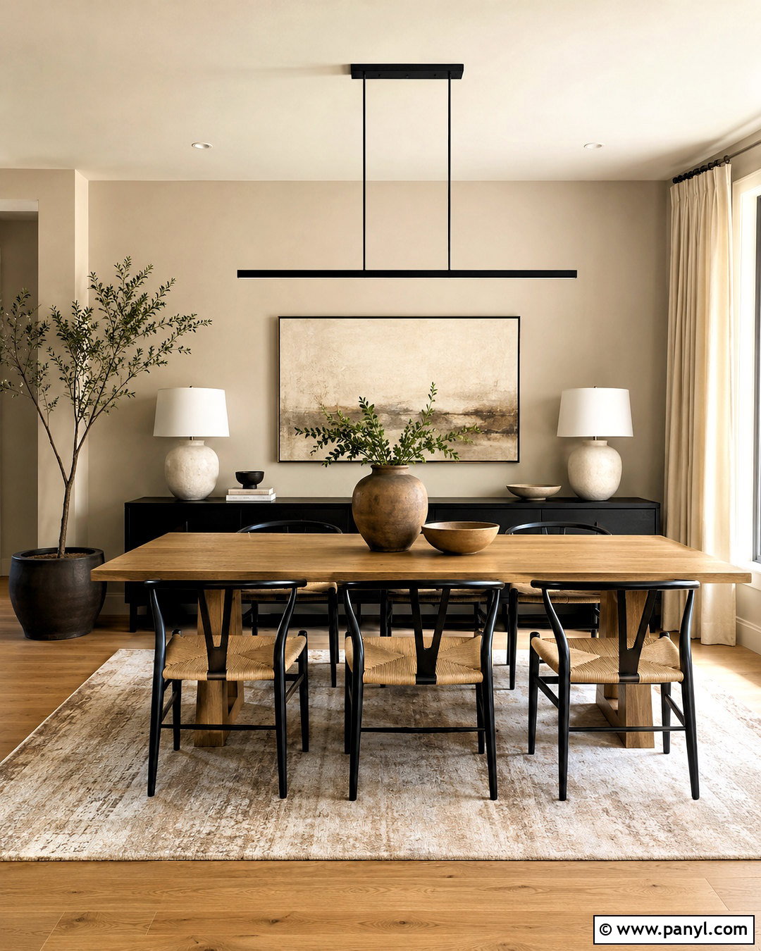 Modern Beige Dining Room With Black Accents - 20 modern beige jotun ideas
