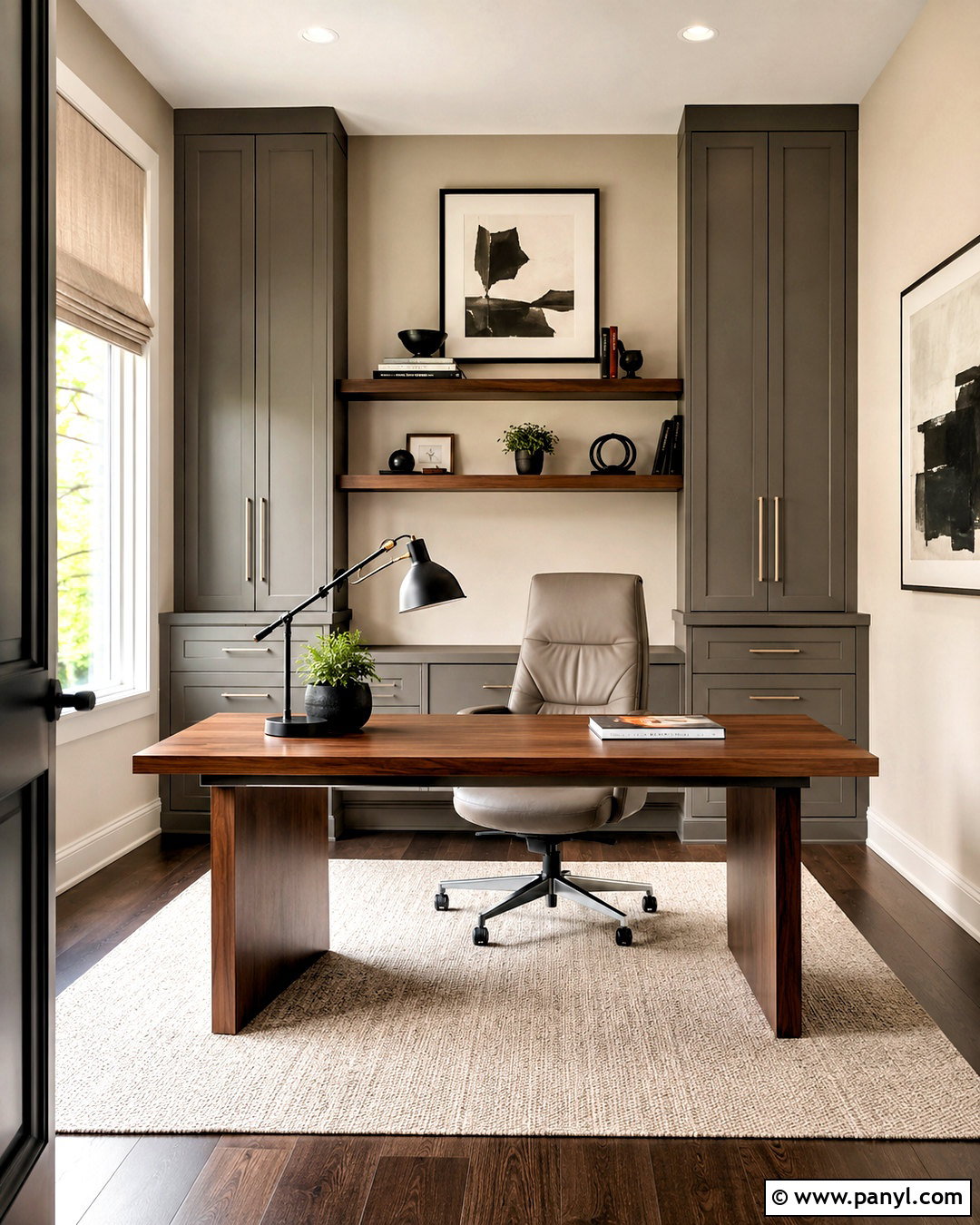 Modern Beige Home Office With Velvet Grey - 20 modern beige jotun ideas