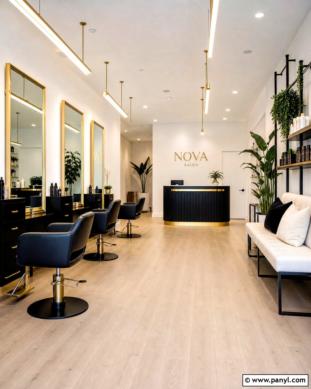 Modern Black And Gold Hair Salon - 20 black and gold salon ideas