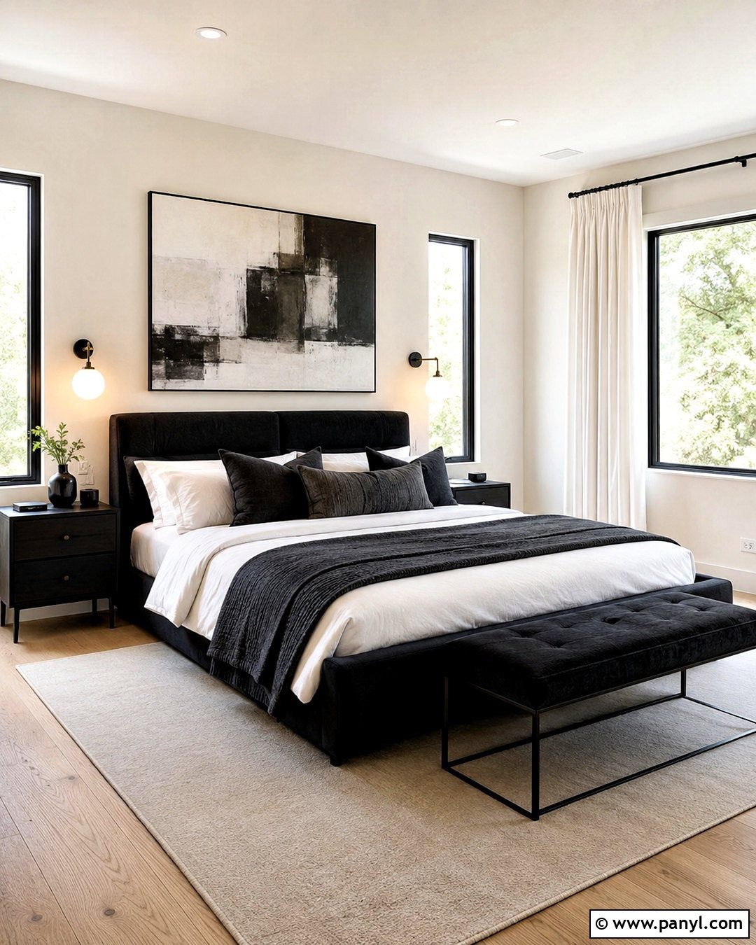 Modern Black And White Bedroom - 20 black and white bedrooms