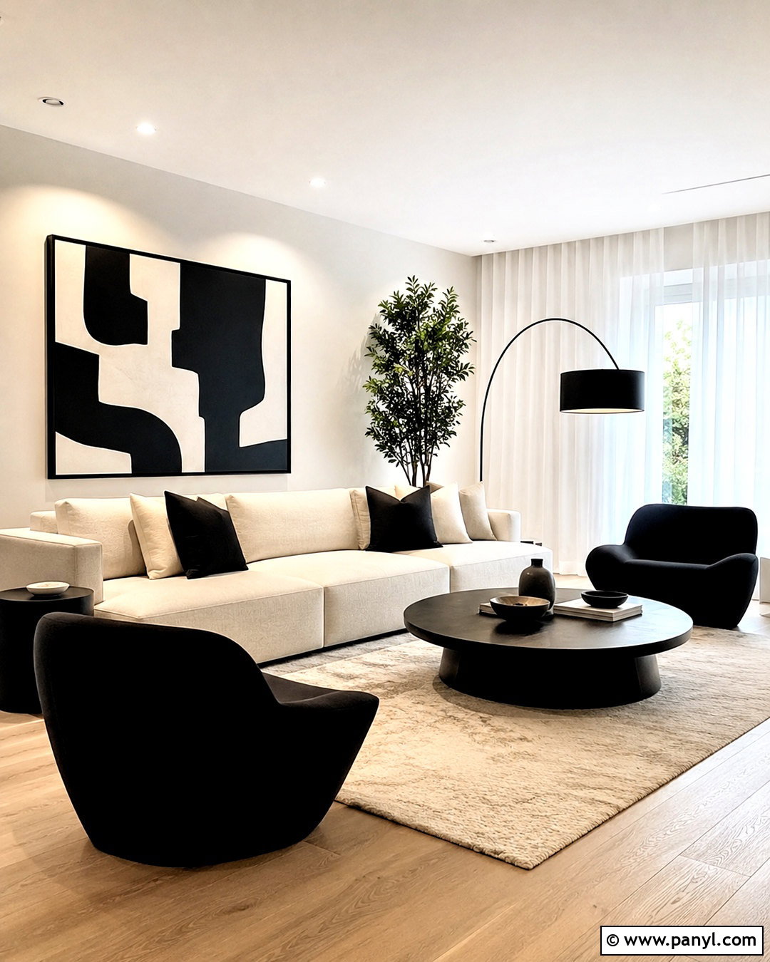 Modern Black And White Living Room - 20 black and white interior design ideas