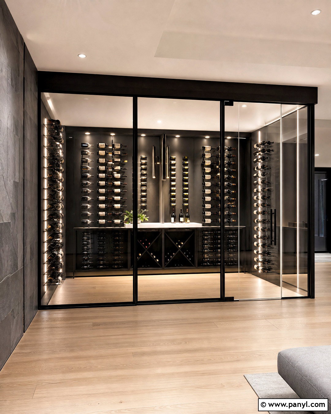 Modern Black Basement Wine Cellar - 20 small wine cellar ideas basements
