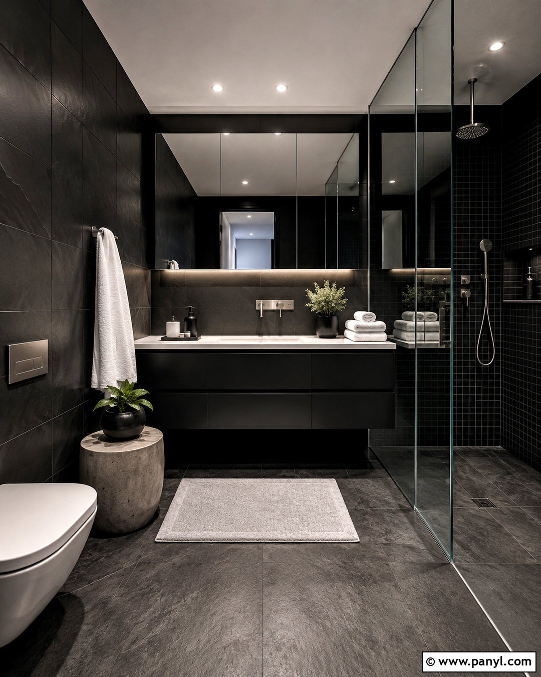 Modern Black Bathroom - 20 moody bathroom design ideas