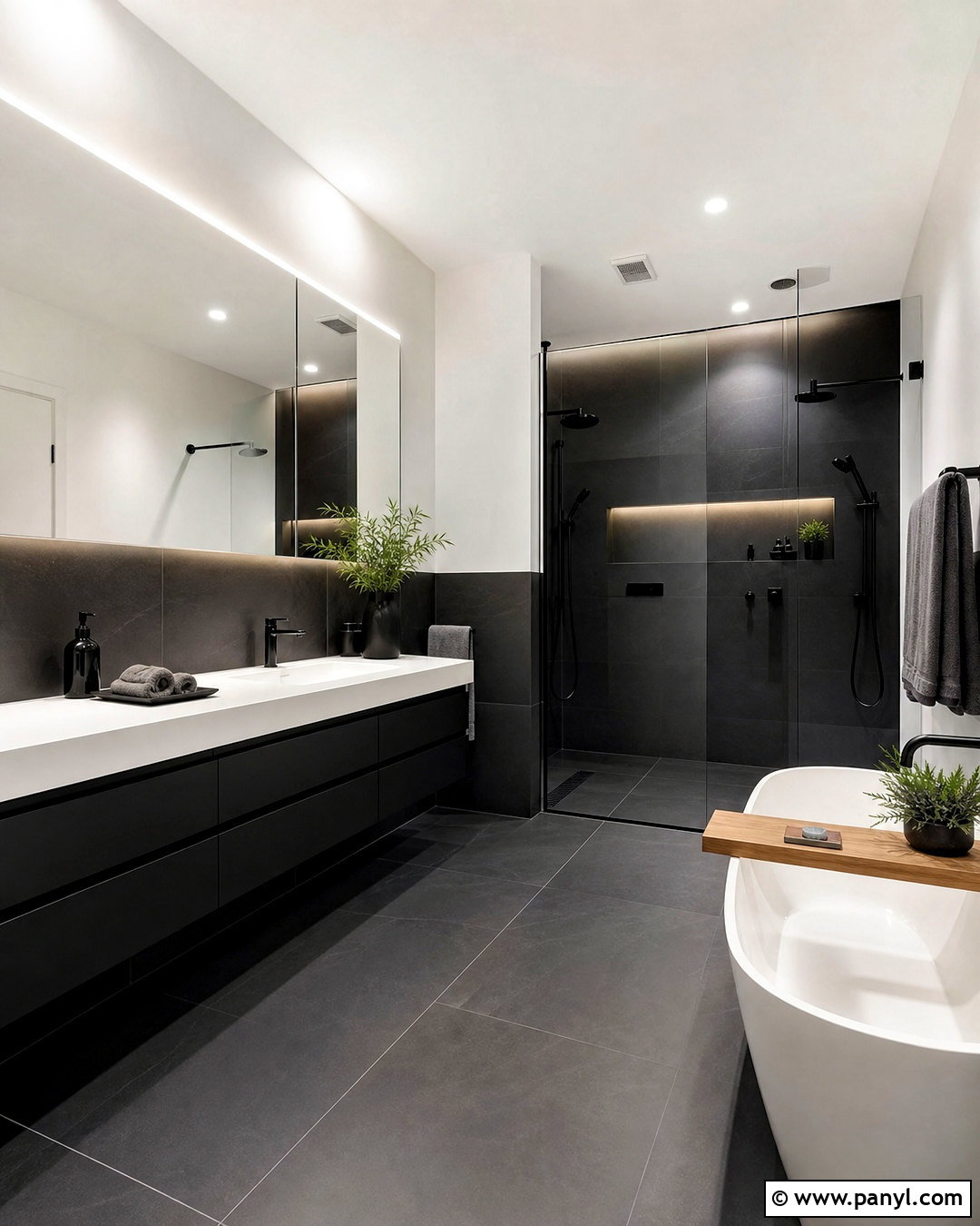 Modern Black Bathroom - 20 black bathroom design ideas
