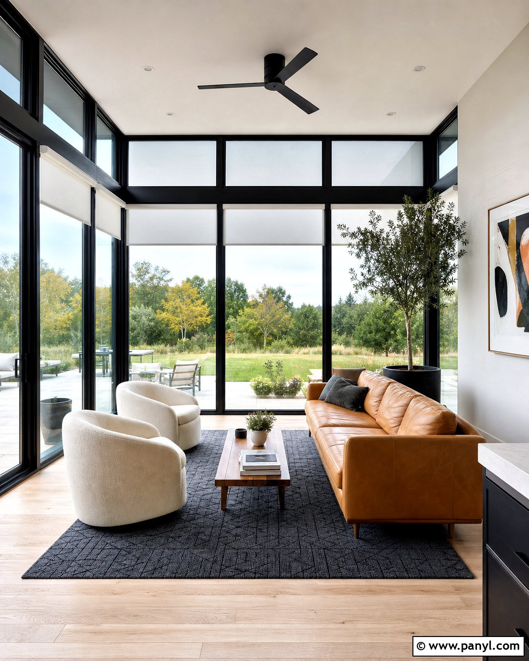 Modern Black Frame Sunroom - 20 sunroom inspo ideas