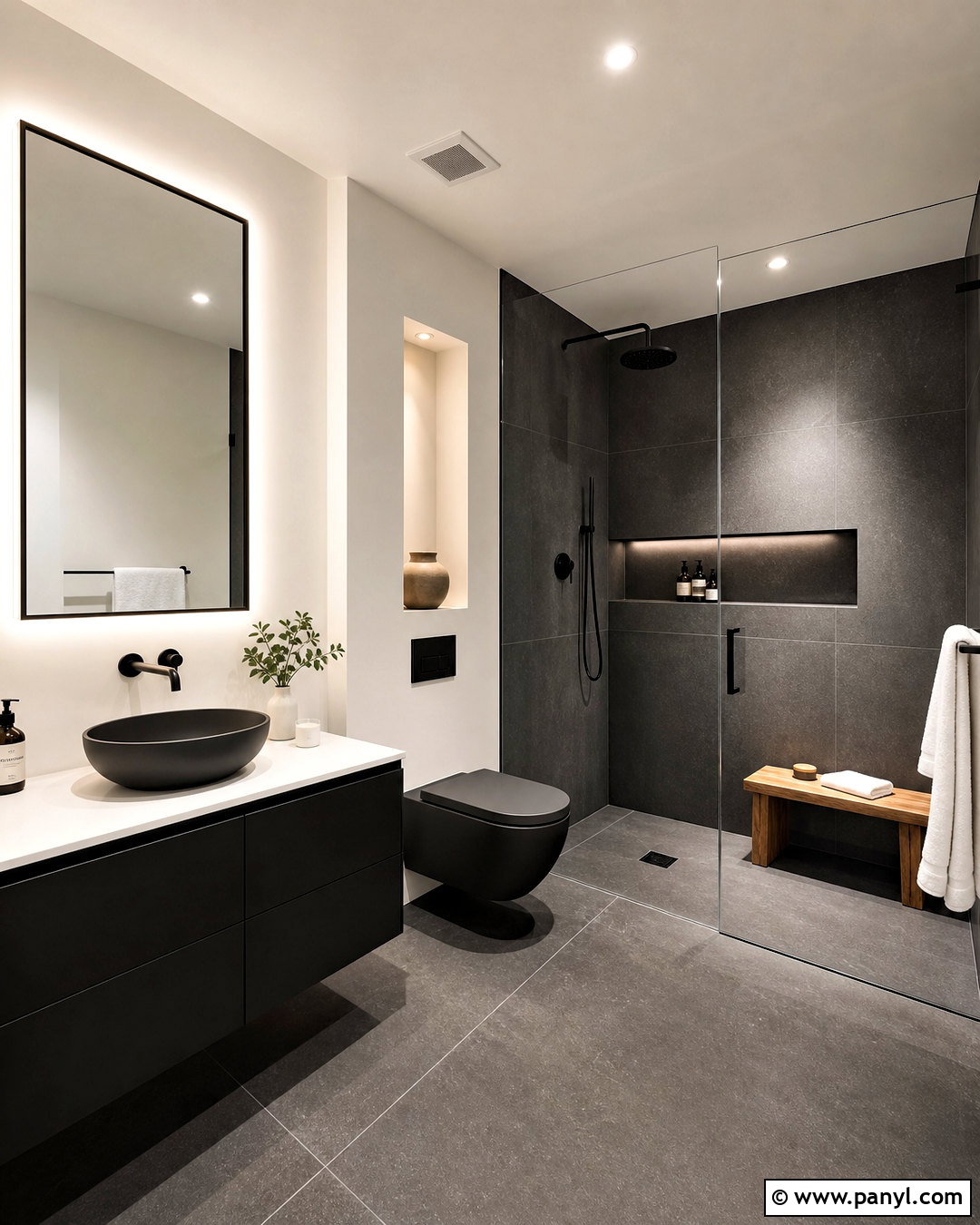 Modern Black Guest Bathroom - 20 black guest bathroom ideas