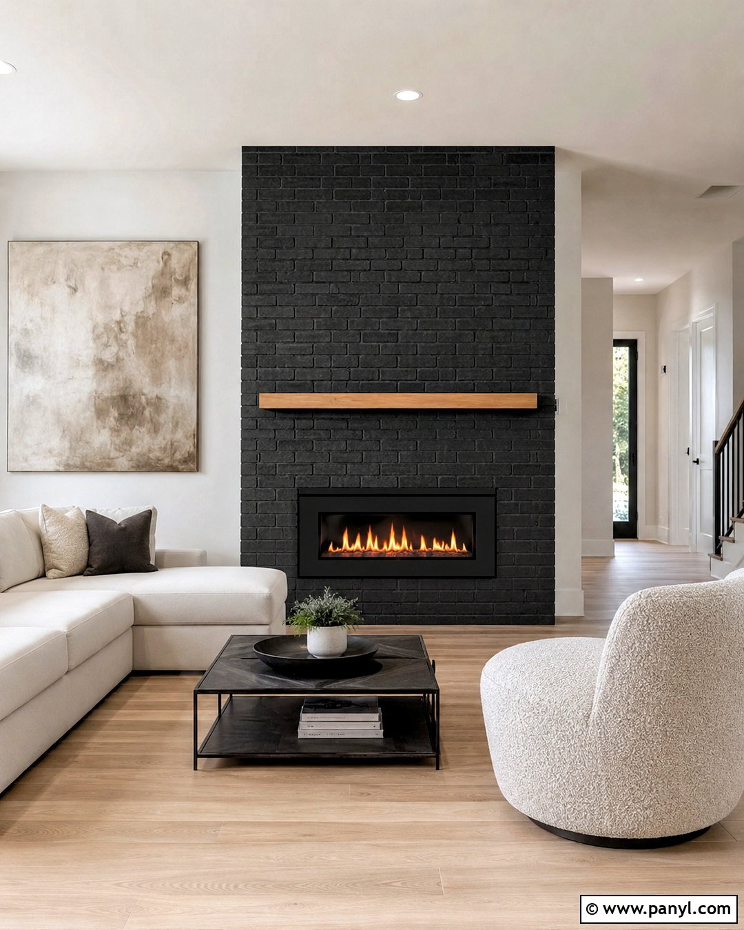 Modern Black Wash Brick Fireplace - 20 black wash brick fireplace ideas