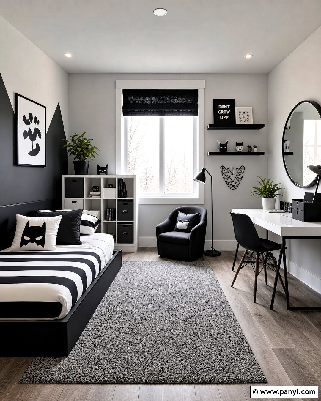 Modern Black and White Kids Room - 20 black and white kids room ideas
