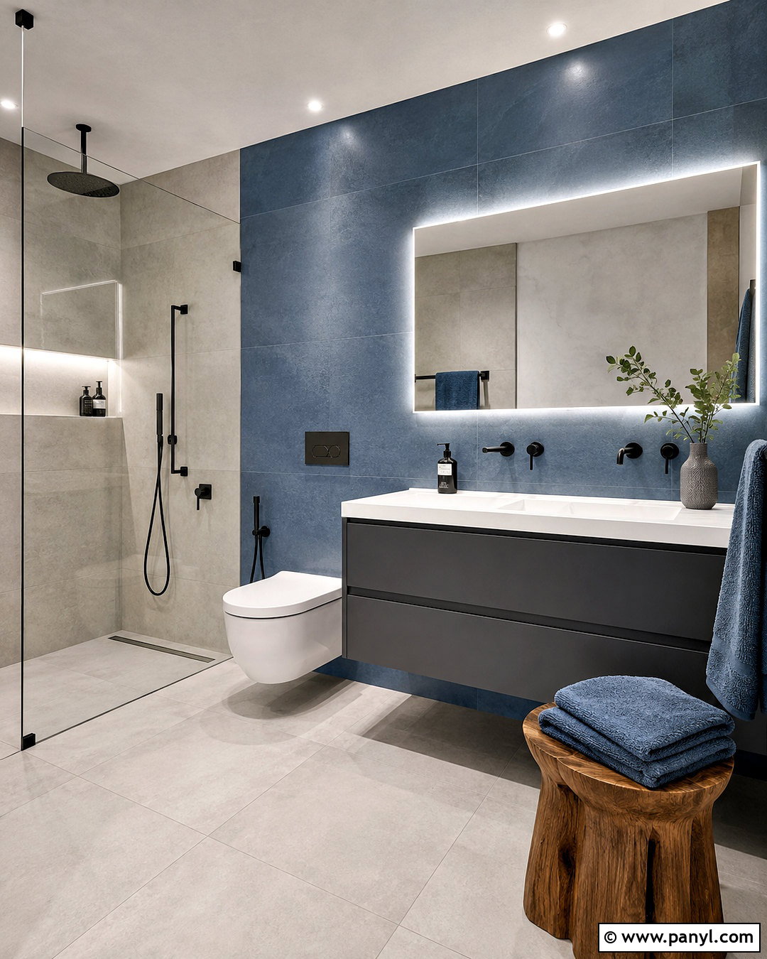 Modern Blue And Gray Bathroom - 20 blue and grey bathroom ideas