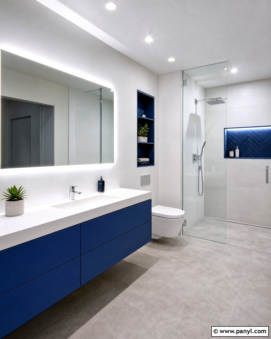 Modern Blue And White Bathroom - 20 white and blue bathroom ideas