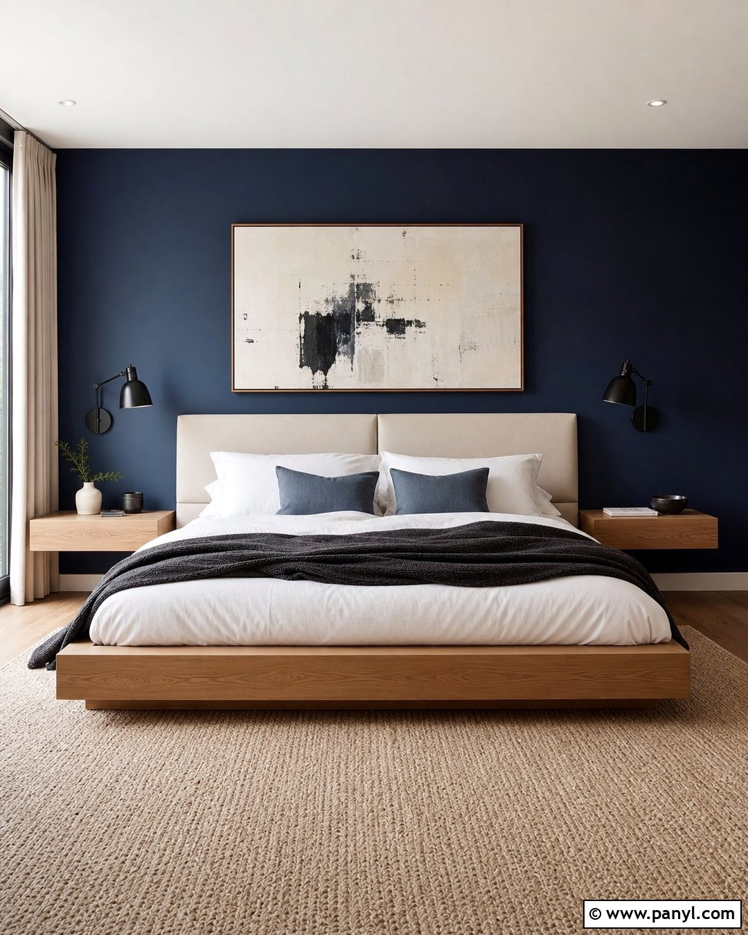 Modern Blue Bedroom Wall - 30 blue wall interior ideas