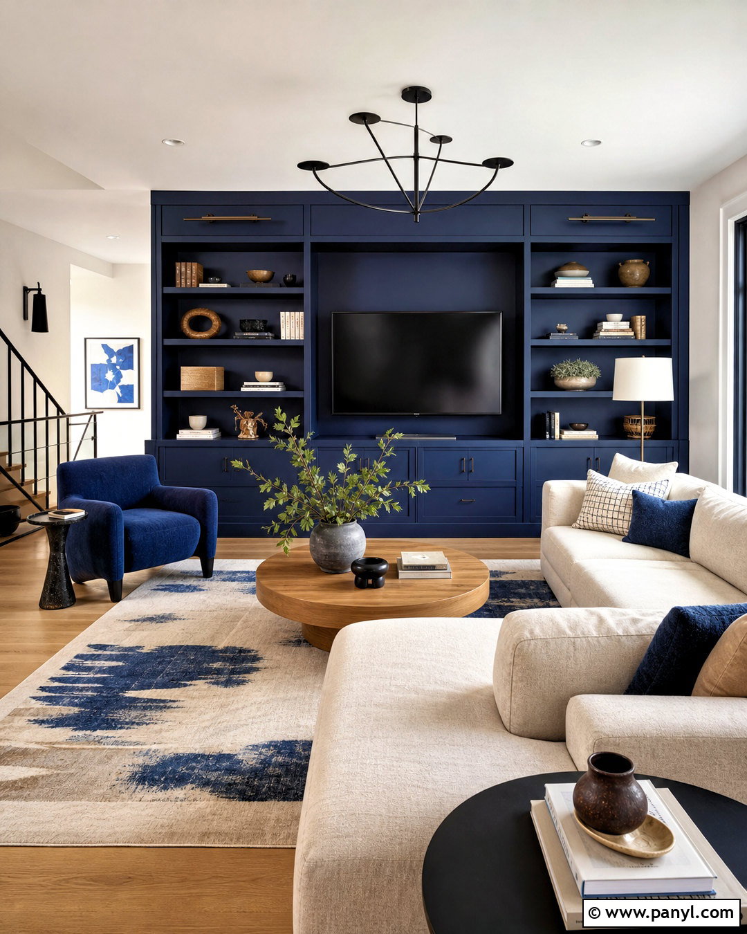 Modern Blue Family Room - 20 blue room idea ideas