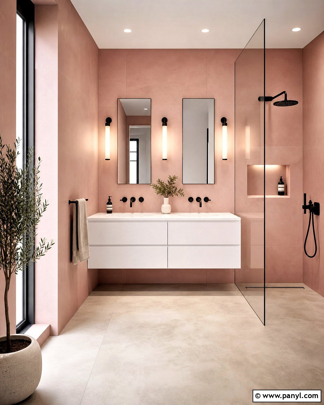 Modern Blush Bathroom - 20 blush bathroom ideas