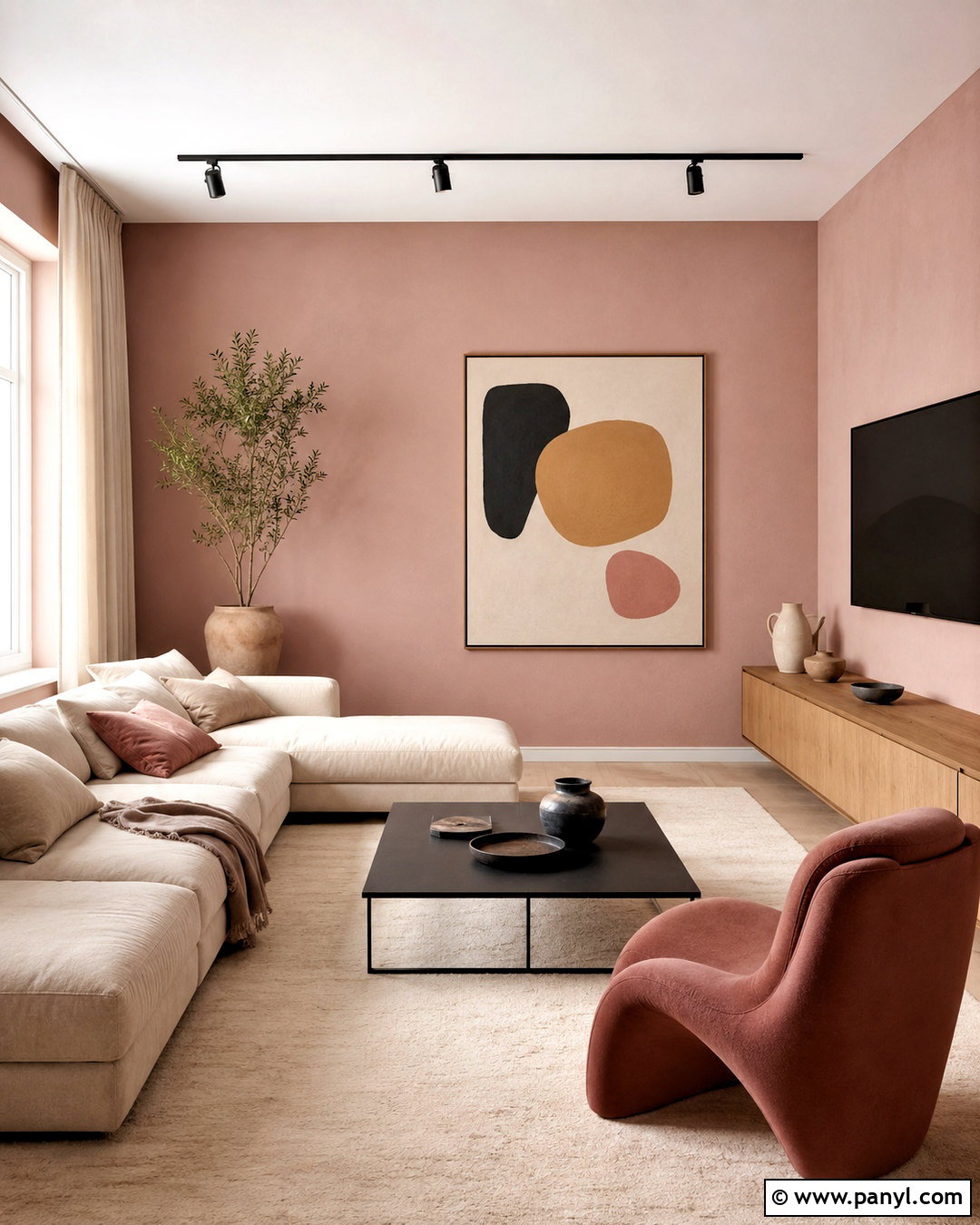 Modern Blush Pink Living Room - 20 blush pink living room ideas