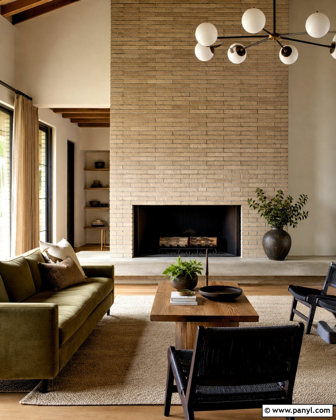 Modern Brick Fireplace - 20 modern fireplace ideas