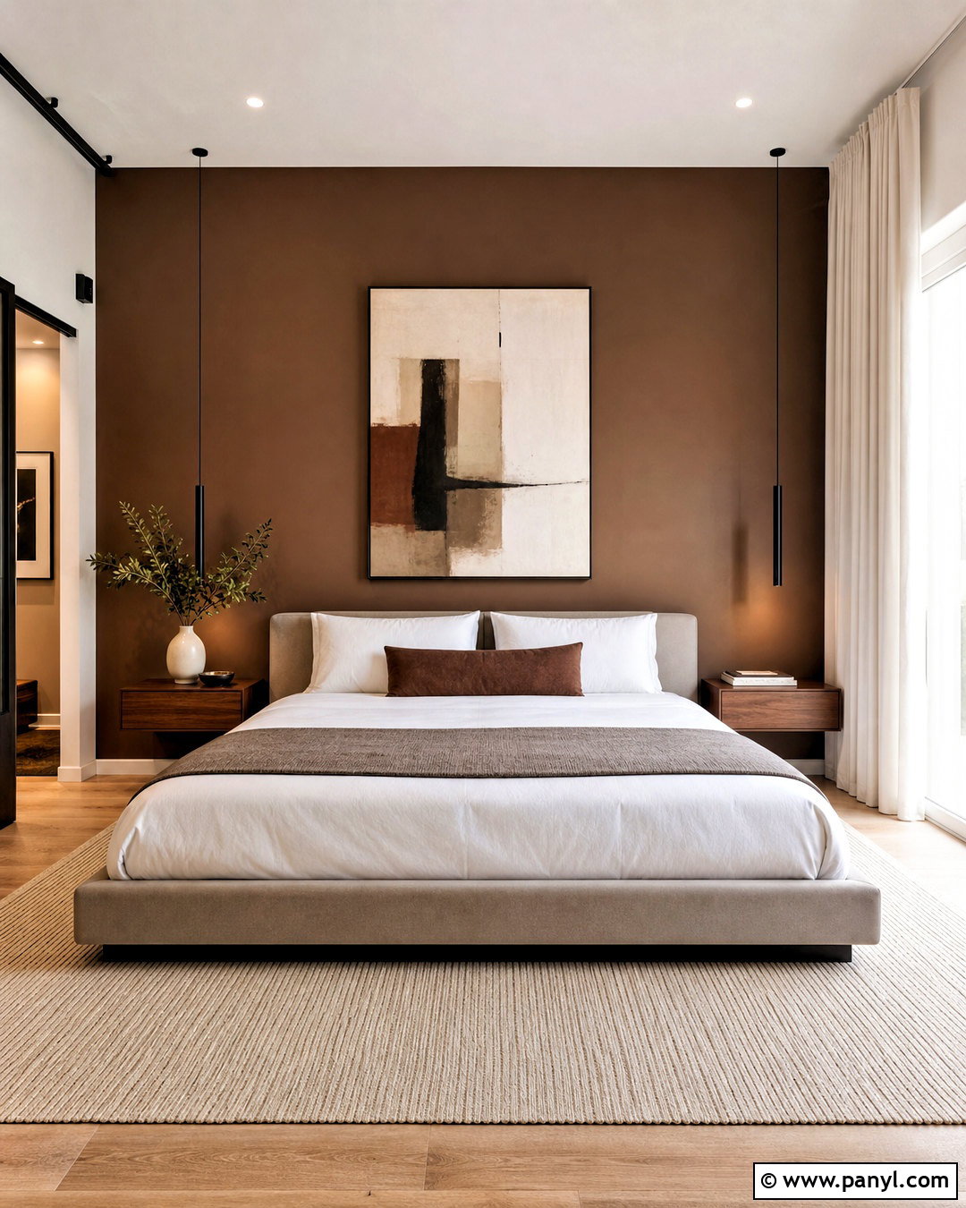 Modern Brown Accent Wall Bedroom - 20 brown accent wall bedroom ideas
