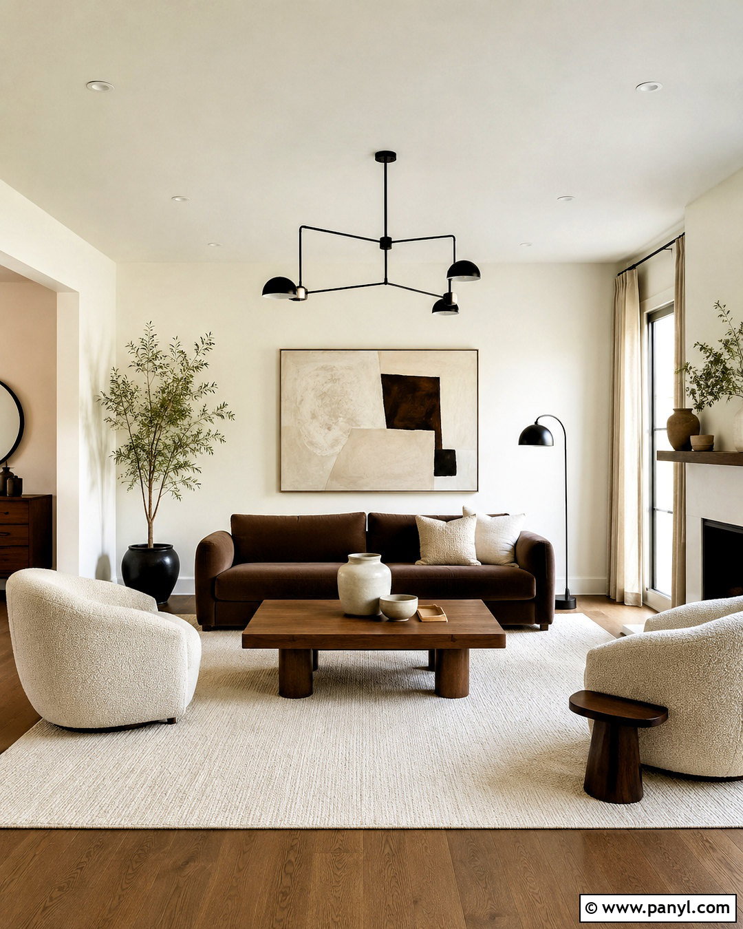 Modern Brown And White Living Room - 20 brown and white room ideas