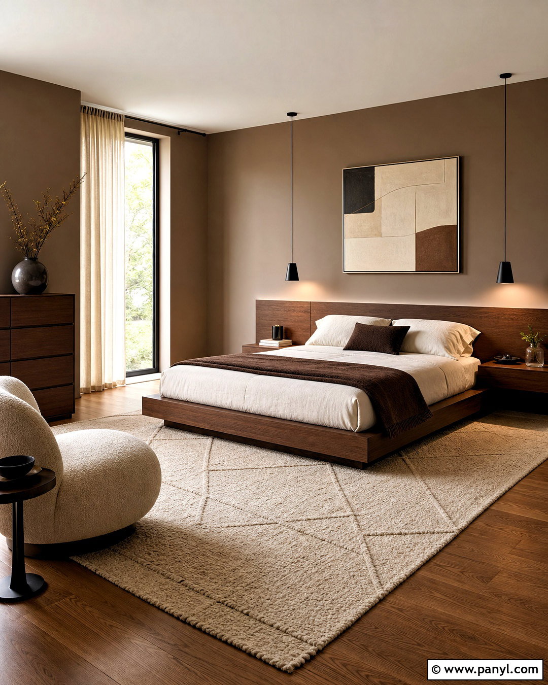 Modern Brown Bedroom - 20 brown paint bedroom ideas