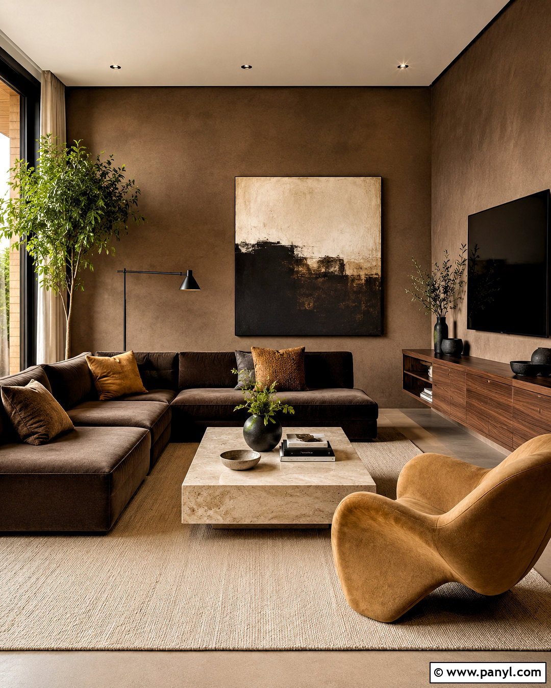 Modern Brown Living Room - 20 brown tones living room ideas