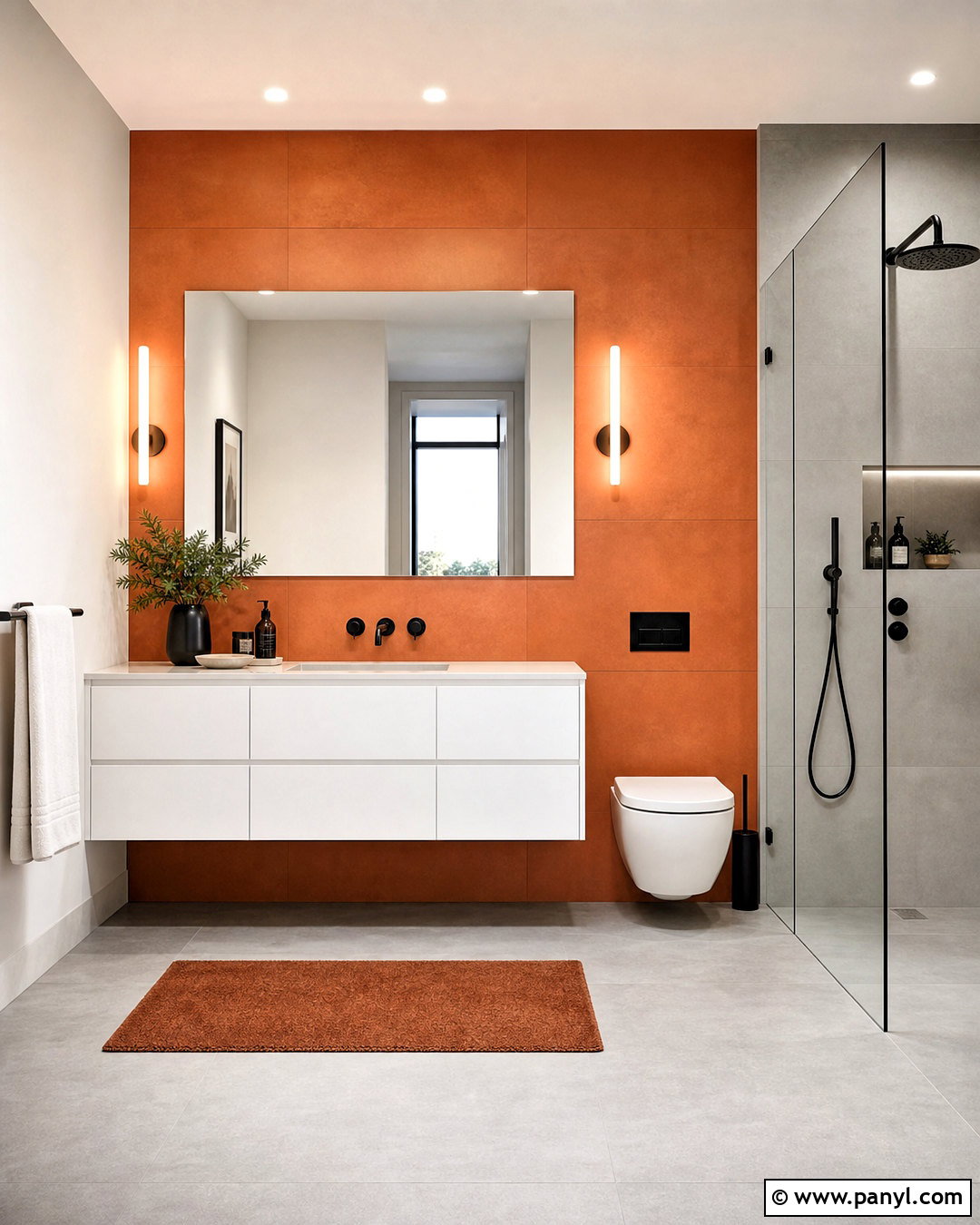 Modern Burnt Orange Bathroom - 20 burnt orange bathroom ideas