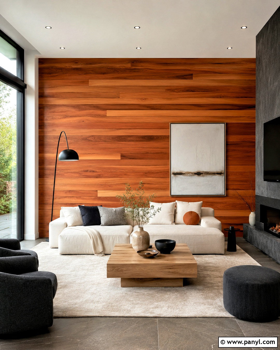 Modern Cedar Living Room Wall - 20 cedar walls interior ideas