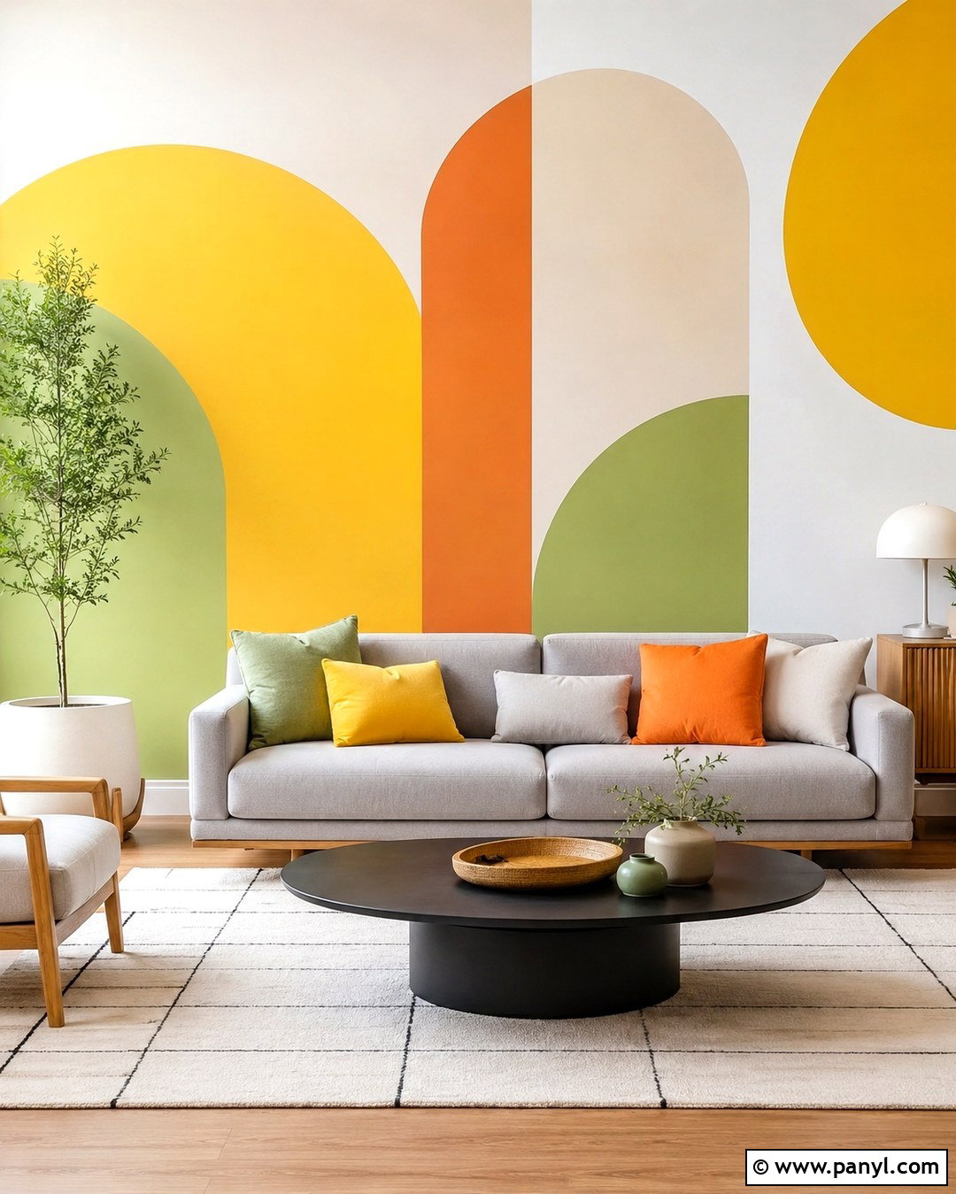 Modern Citrus Color Block Wall - 20 Citrus Wall Ideas