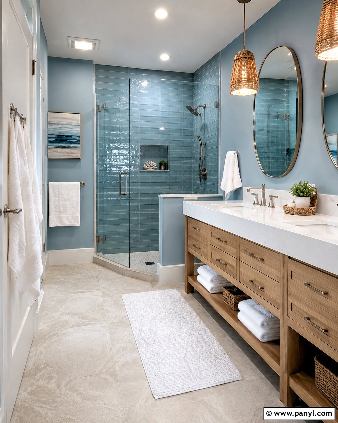 Modern Coastal Blue Bathroom - 20 modern blue bathroom ideas