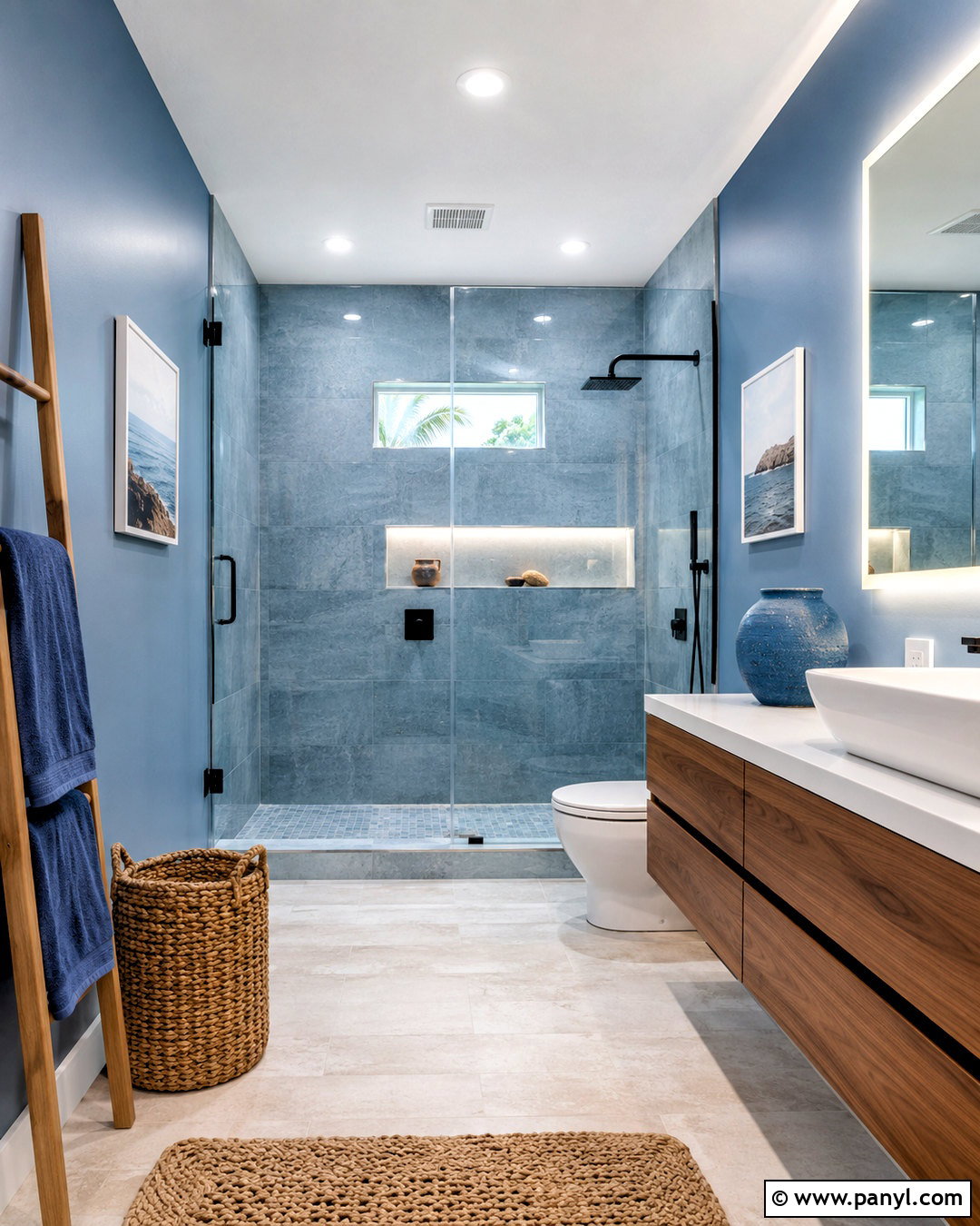Modern Coastal Blue Bathroom - 20 coastal blue bathroom ideas