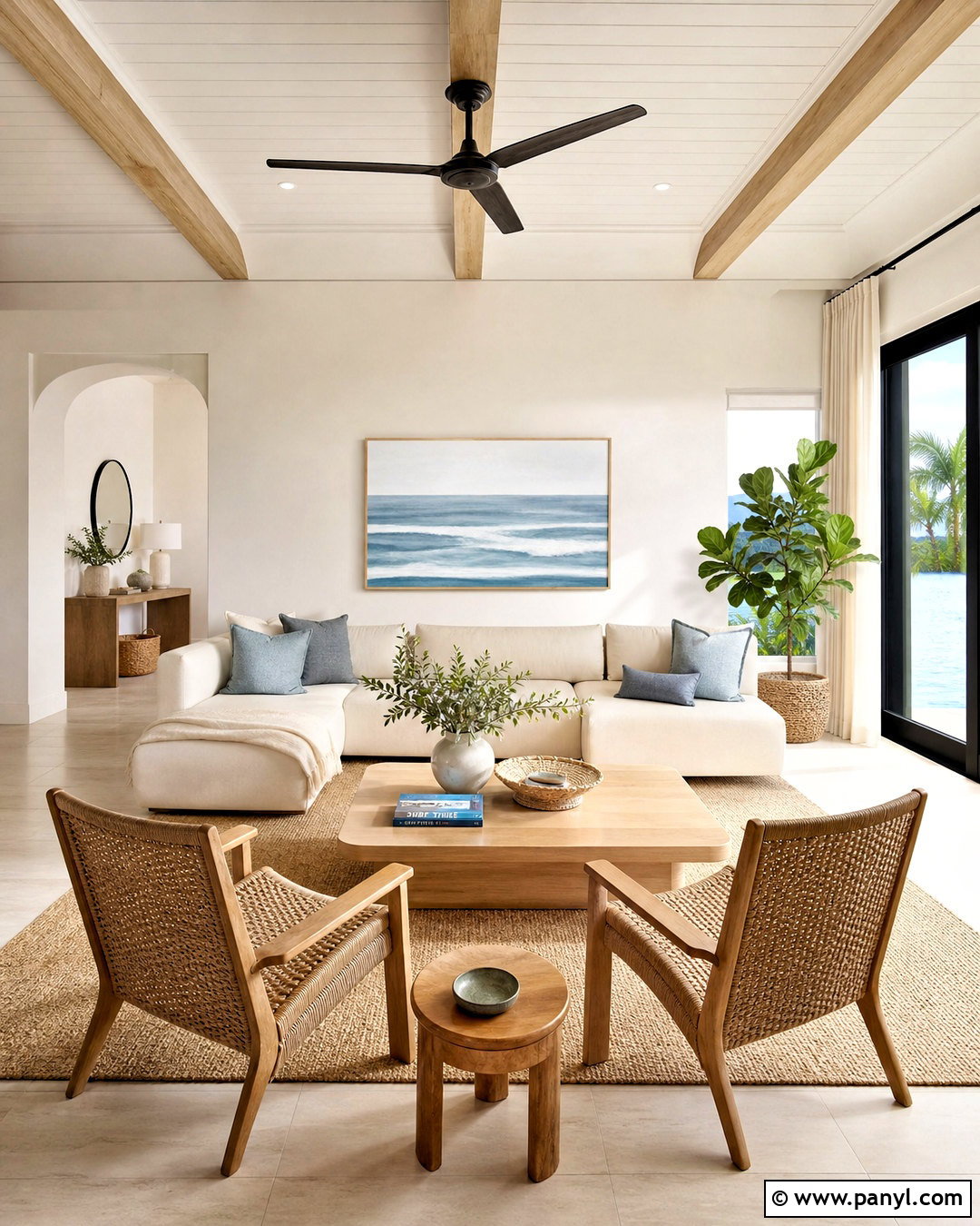 Modern Coastal Living Room - 20 beach interior design coastal style ideas