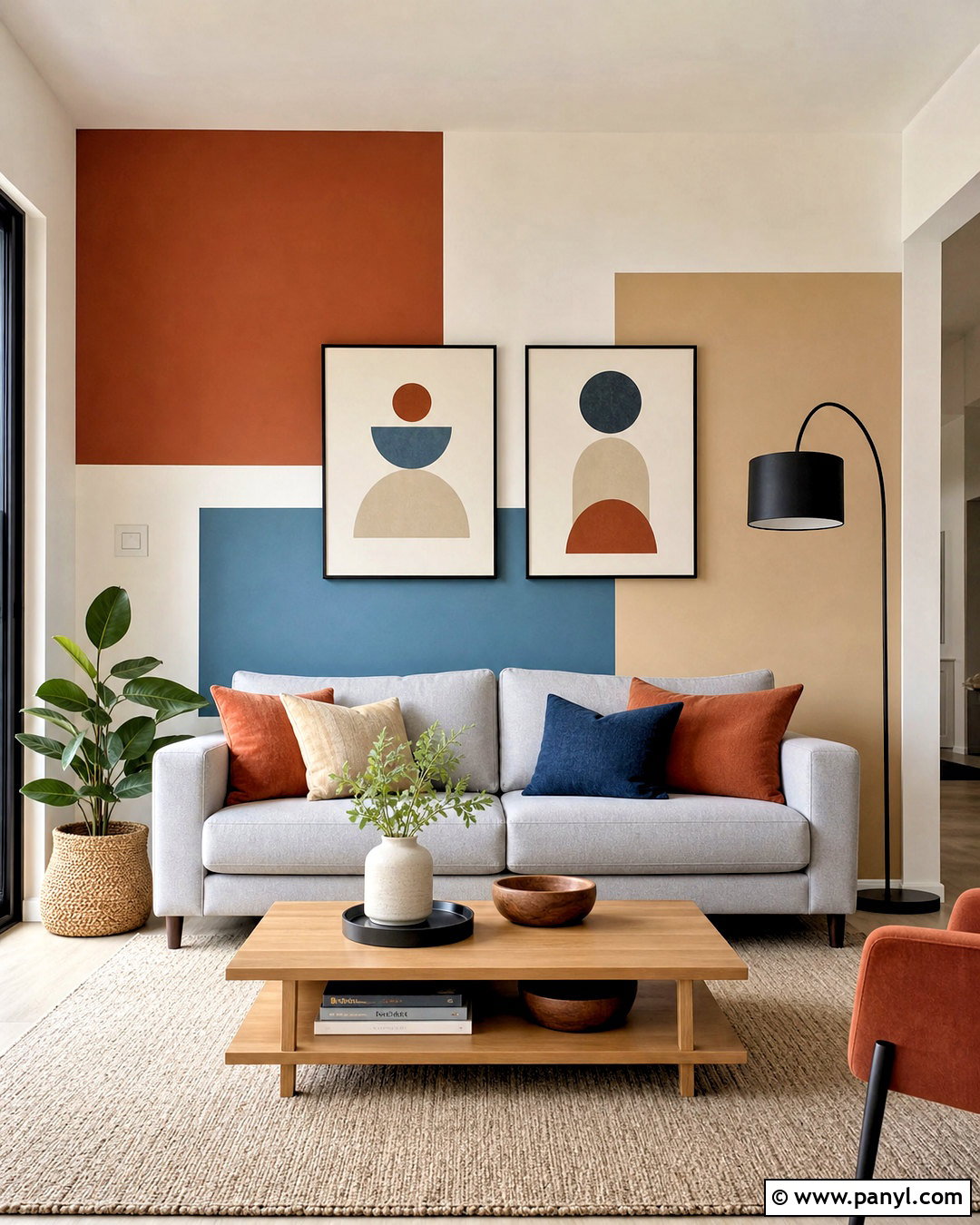 Modern Color Block Living Room Walls - 20 home wall painting ideas living rooms