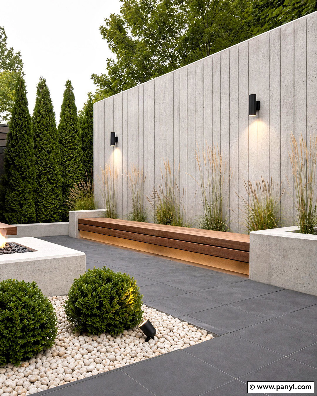 Modern Concrete Yard Wall - 20 yard wall design ideas
