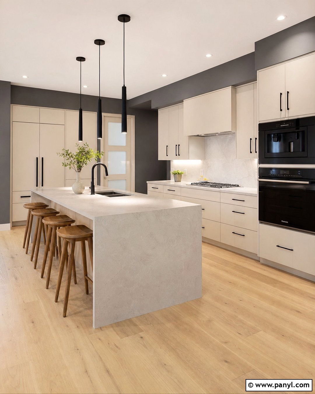 Modern Cream Kitchen With Charcoal Grey Walls - 20 Cream Kitchen With Grey Walls