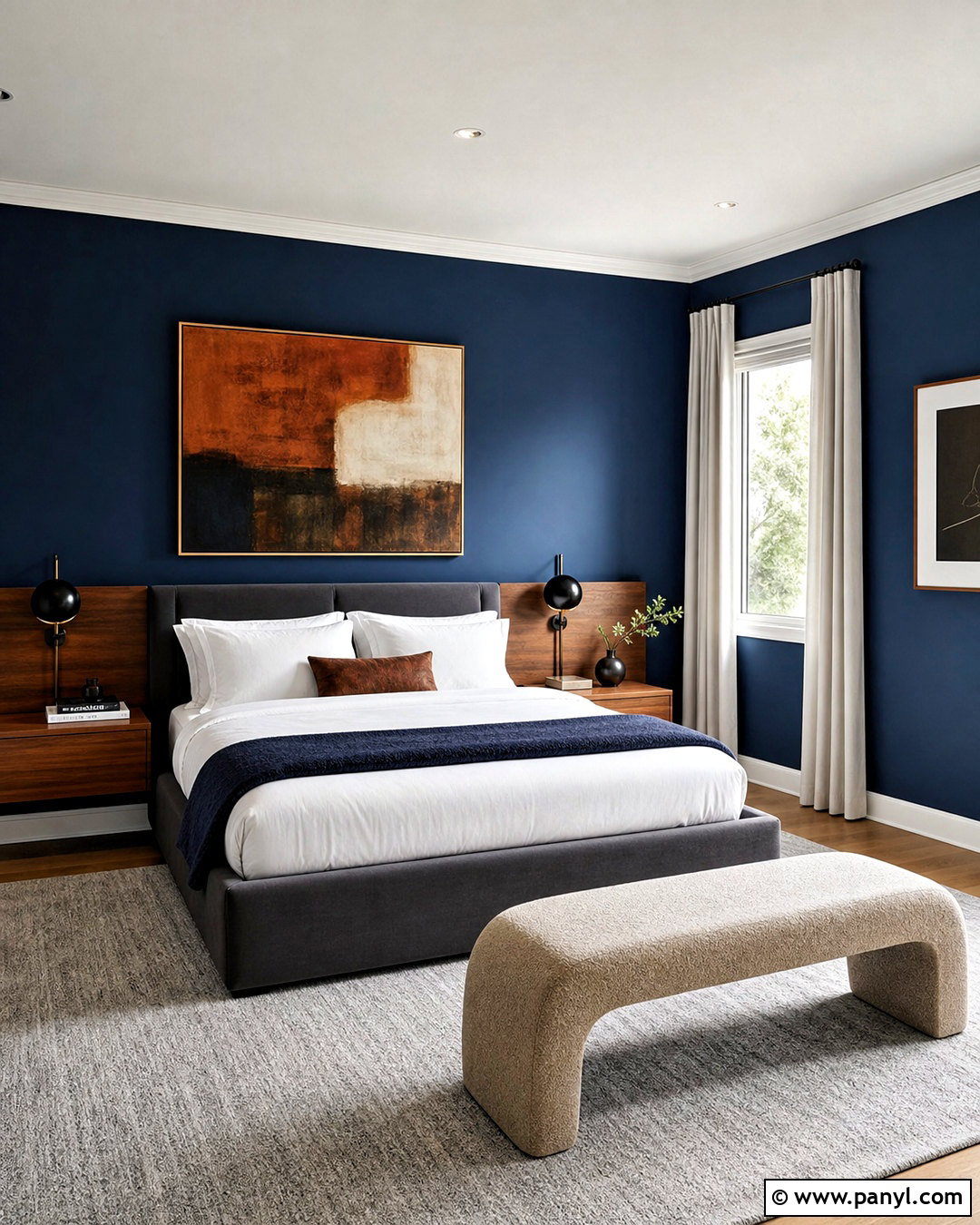 Modern Dark Blue Bedroom Walls - 20 dark blue bedroom walls