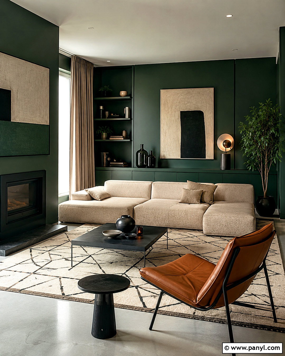 Modern Dark Green Lounge - 20 dark green lounge ideas