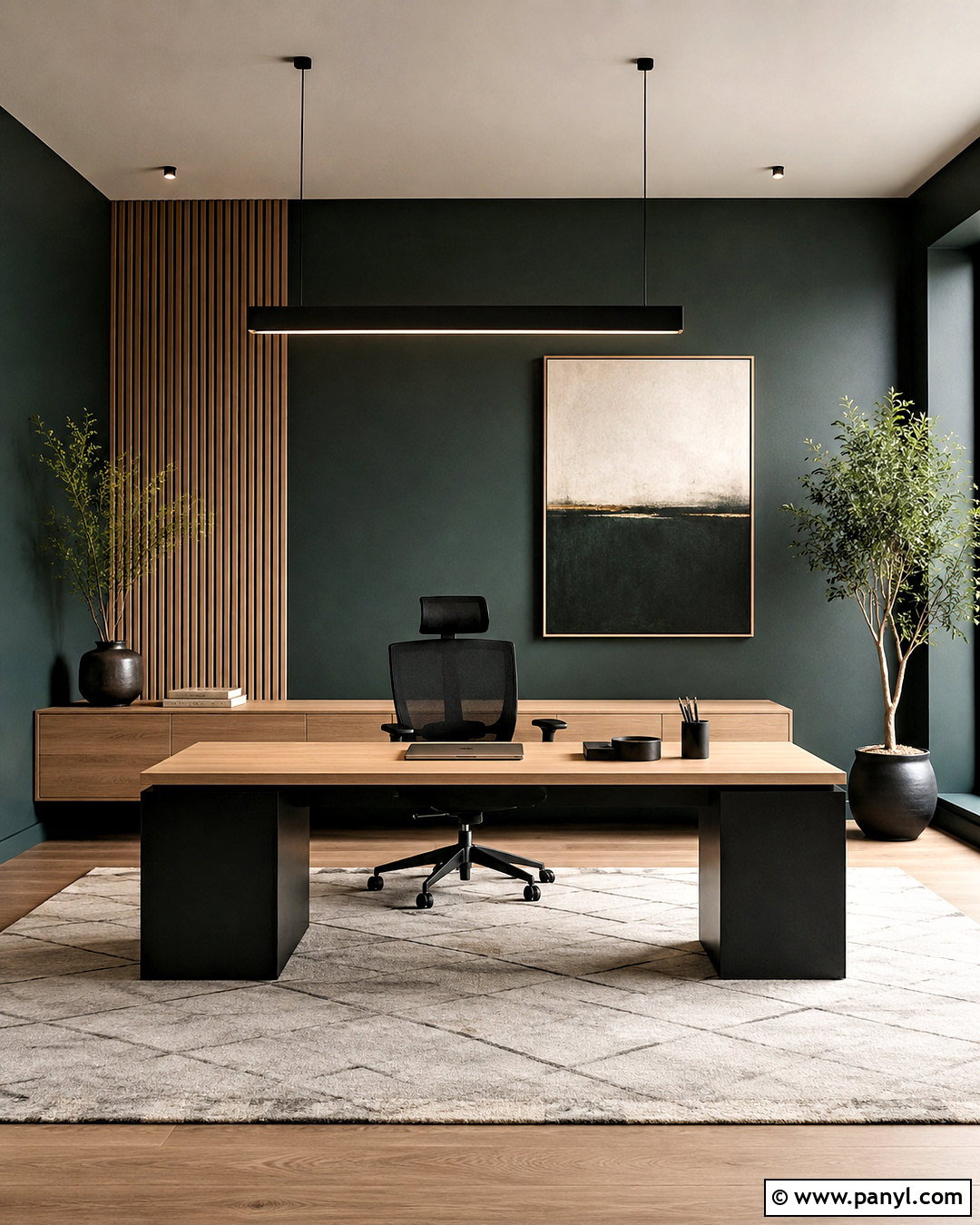 Modern Dark Green Office - 20 dark green office ideas