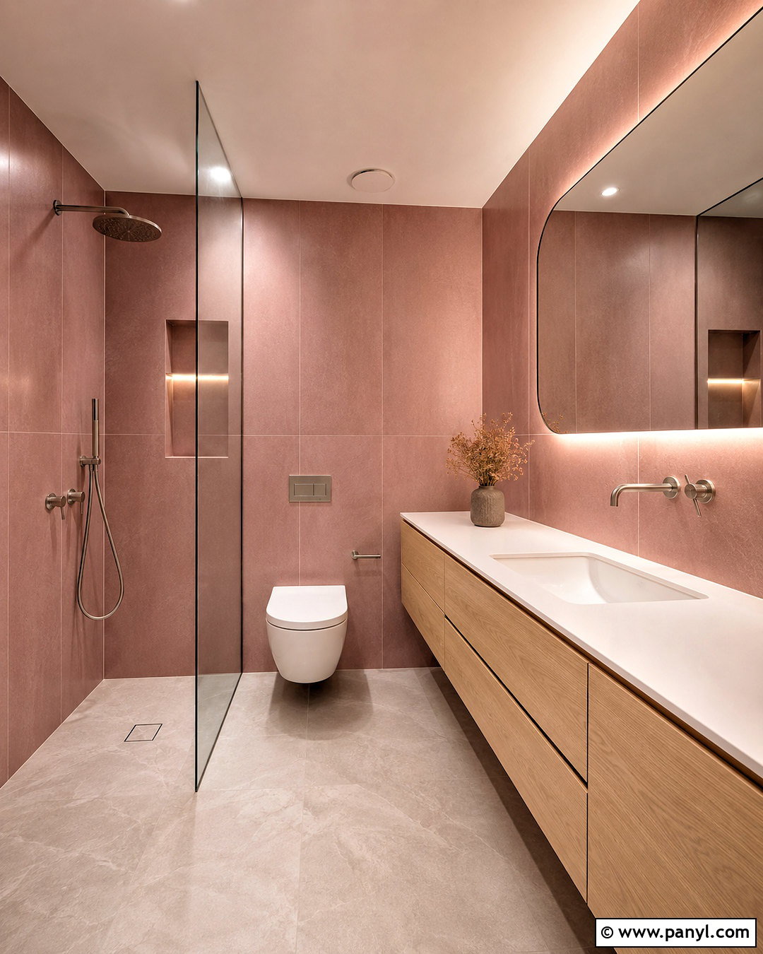 Modern Dark Pink Bathroom - 20 dark pink bathroom ideas