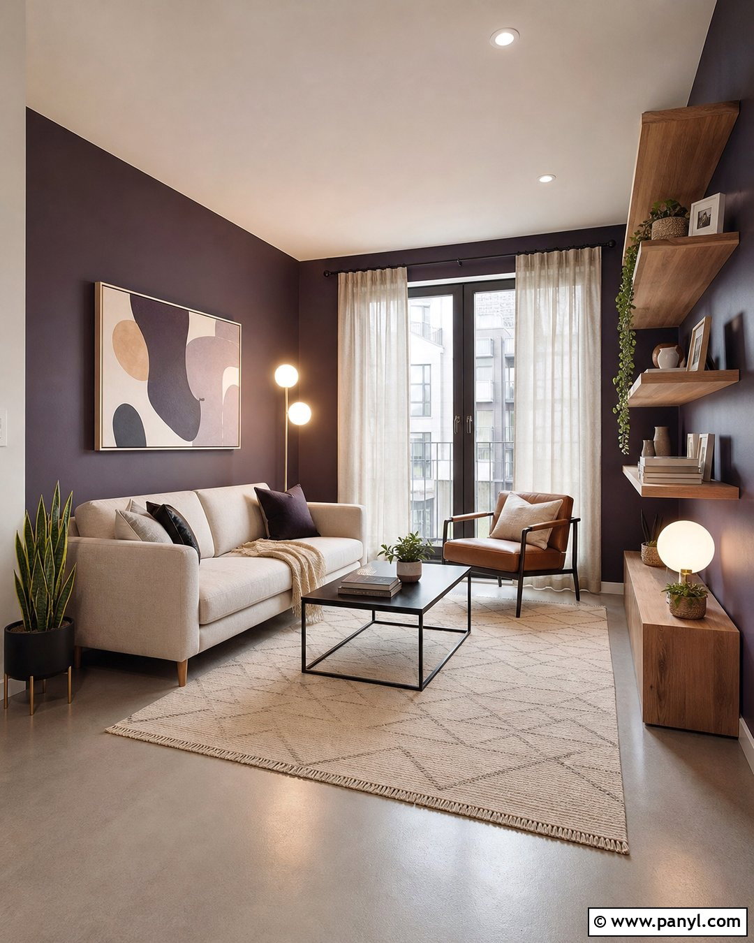 Modern Dark Purple Apartment Walls - 35 Dark Purple Walls
