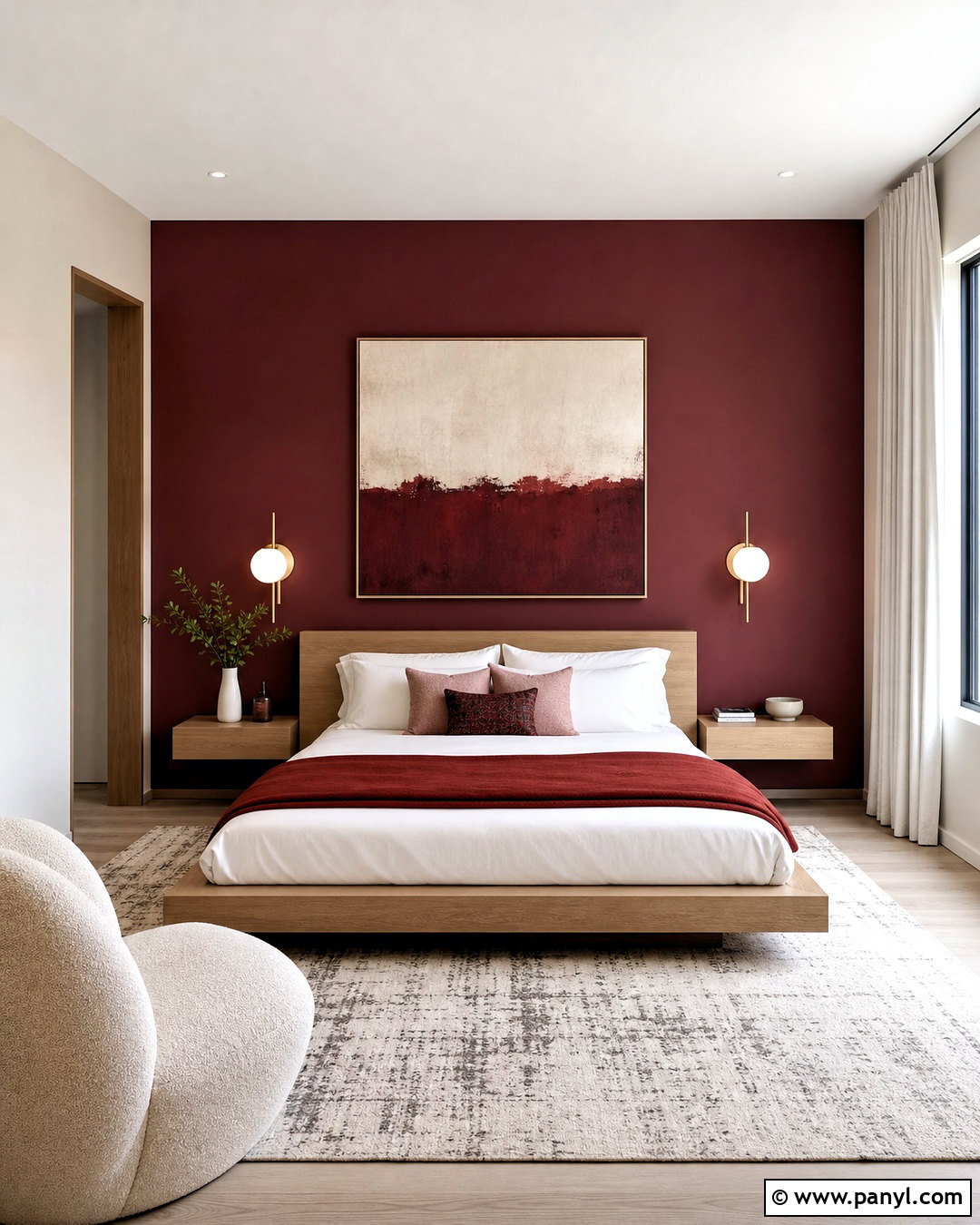 Modern Dark Red Bedroom - 20 dark red bedroom ideas