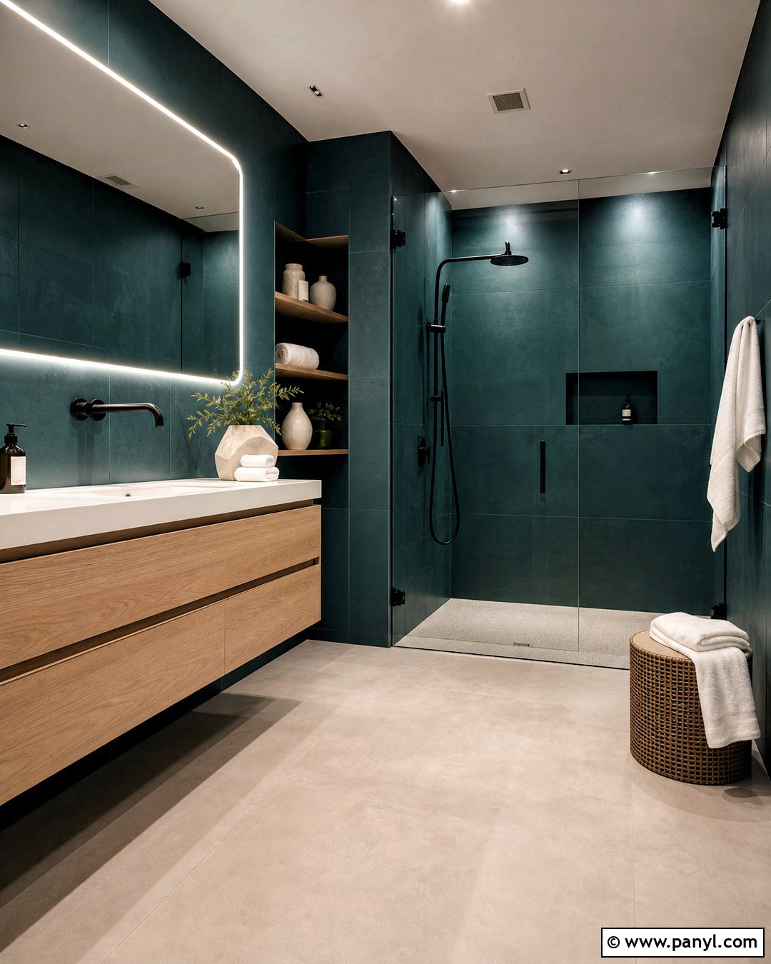 Modern Dark Teal Bathroom - 20 dark teal bathroom ideas