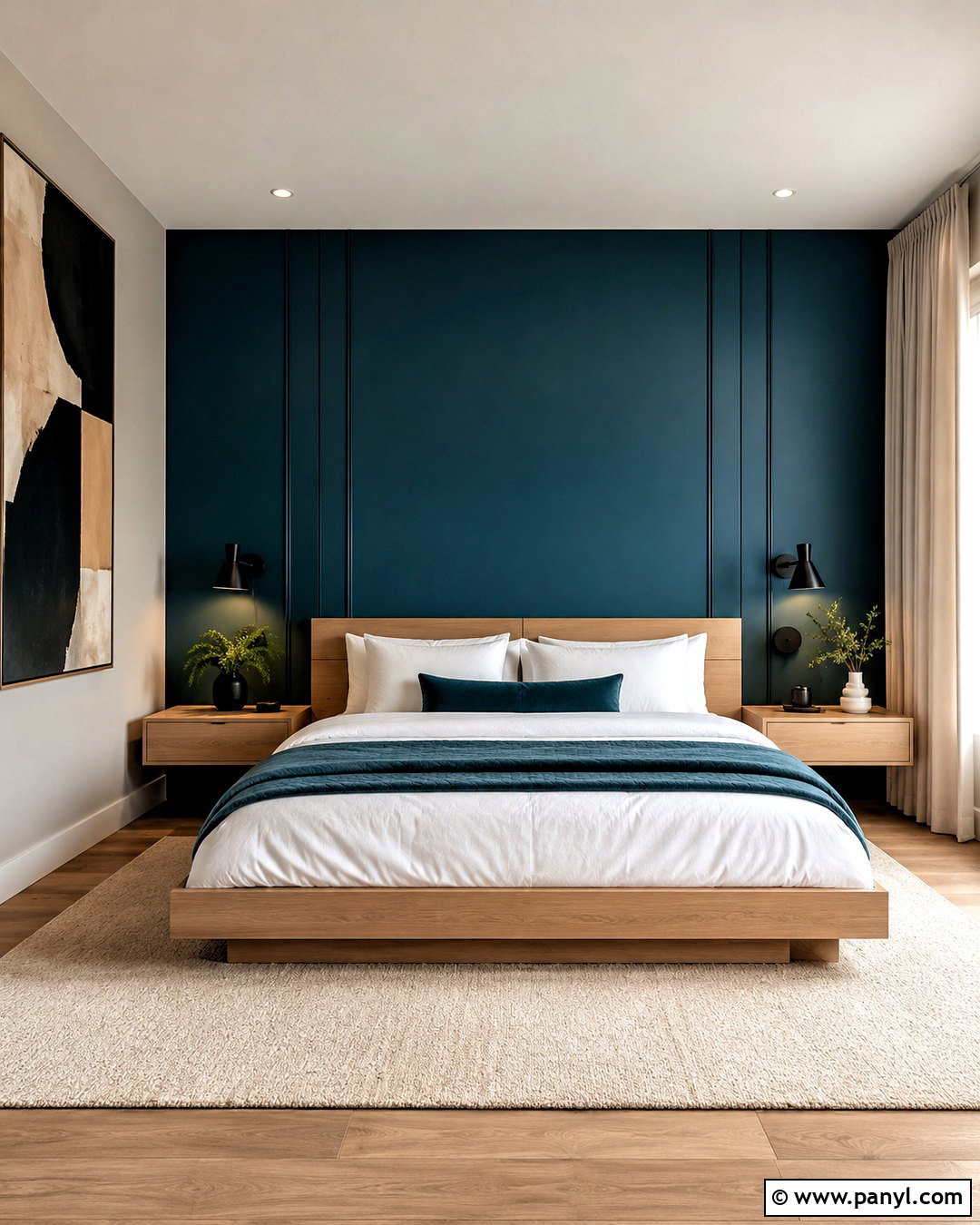 Modern Dark Teal Bedroom - 20 dark teal bedroom ideas