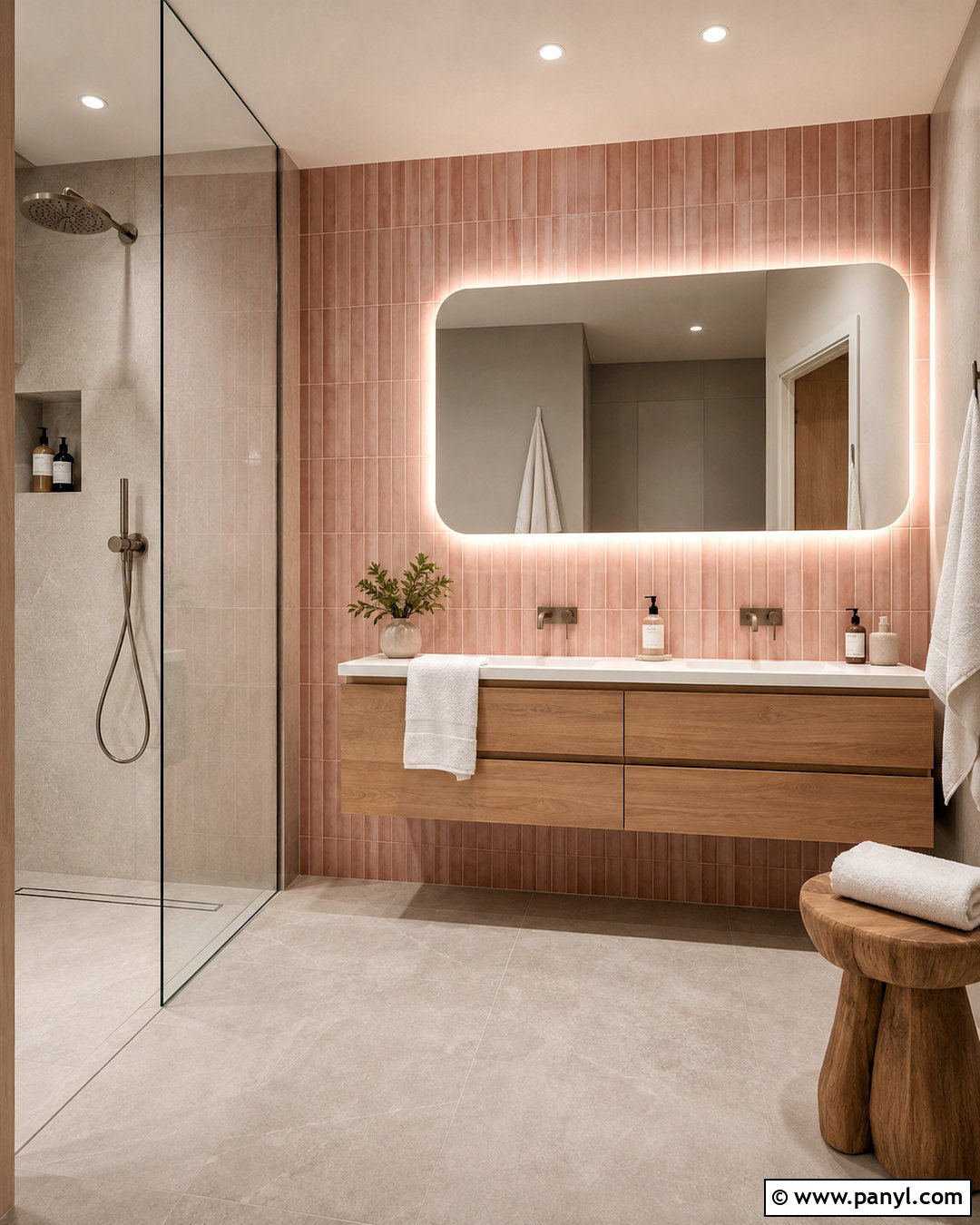 Modern Dusty Pink Bathroom - 20 dusty pink bathroom ideas