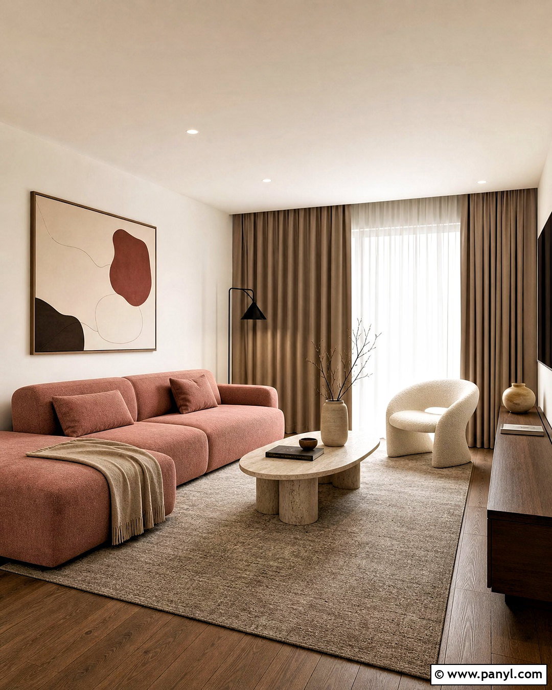 Modern Dusty Rose Living Room - 20 dusty rose living room ideas