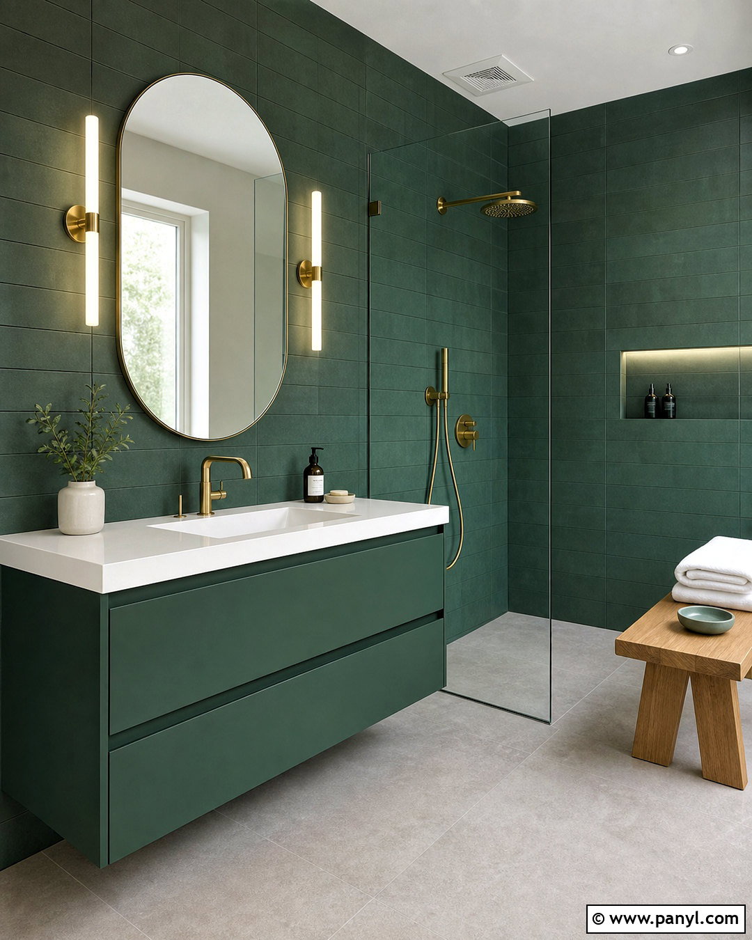 Modern Emerald Green Bathroom - 20 emerald green and gold bathroom ideas