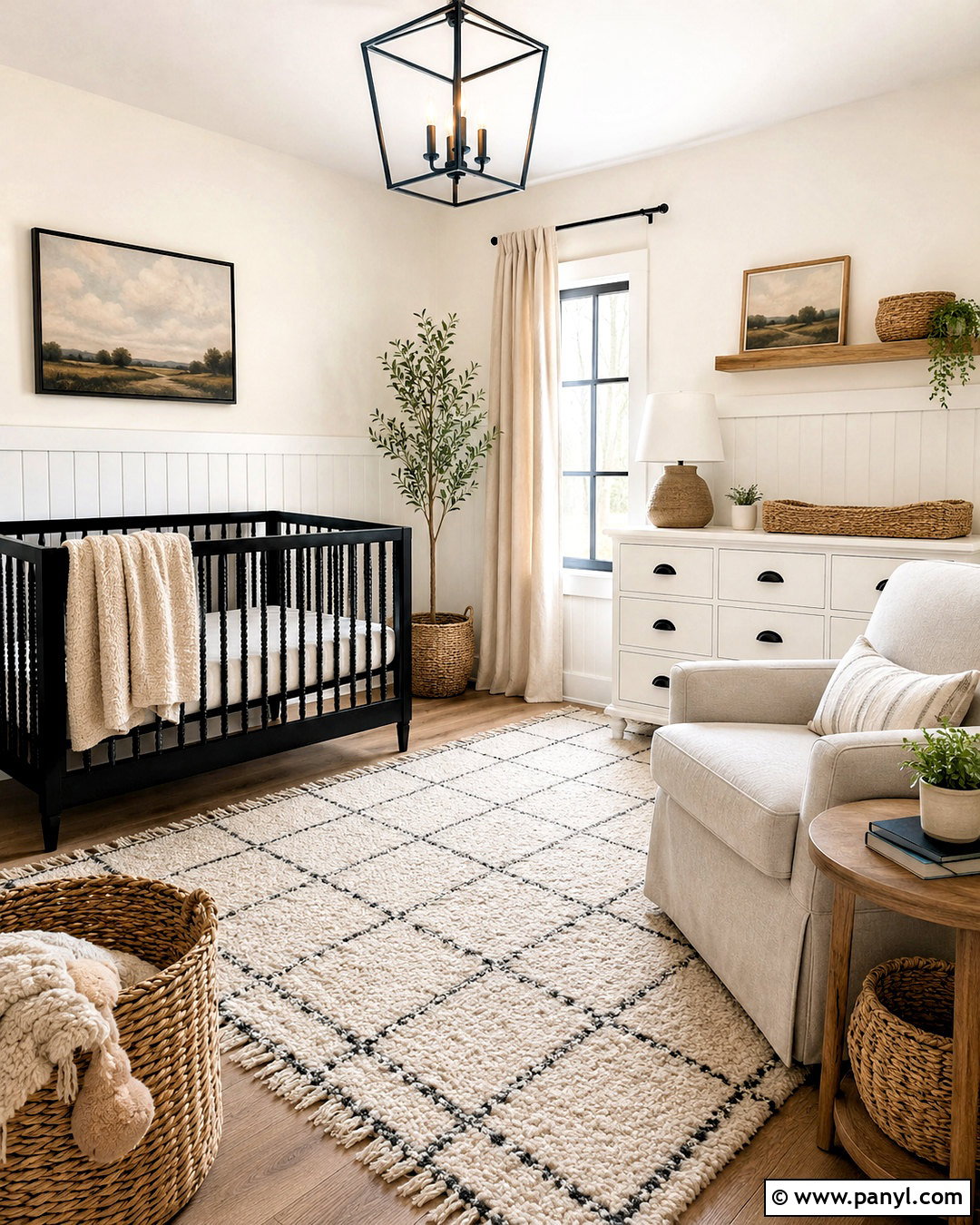 Modern Farmhouse Black And White Nursery - 20 black and white baby nursery ideas