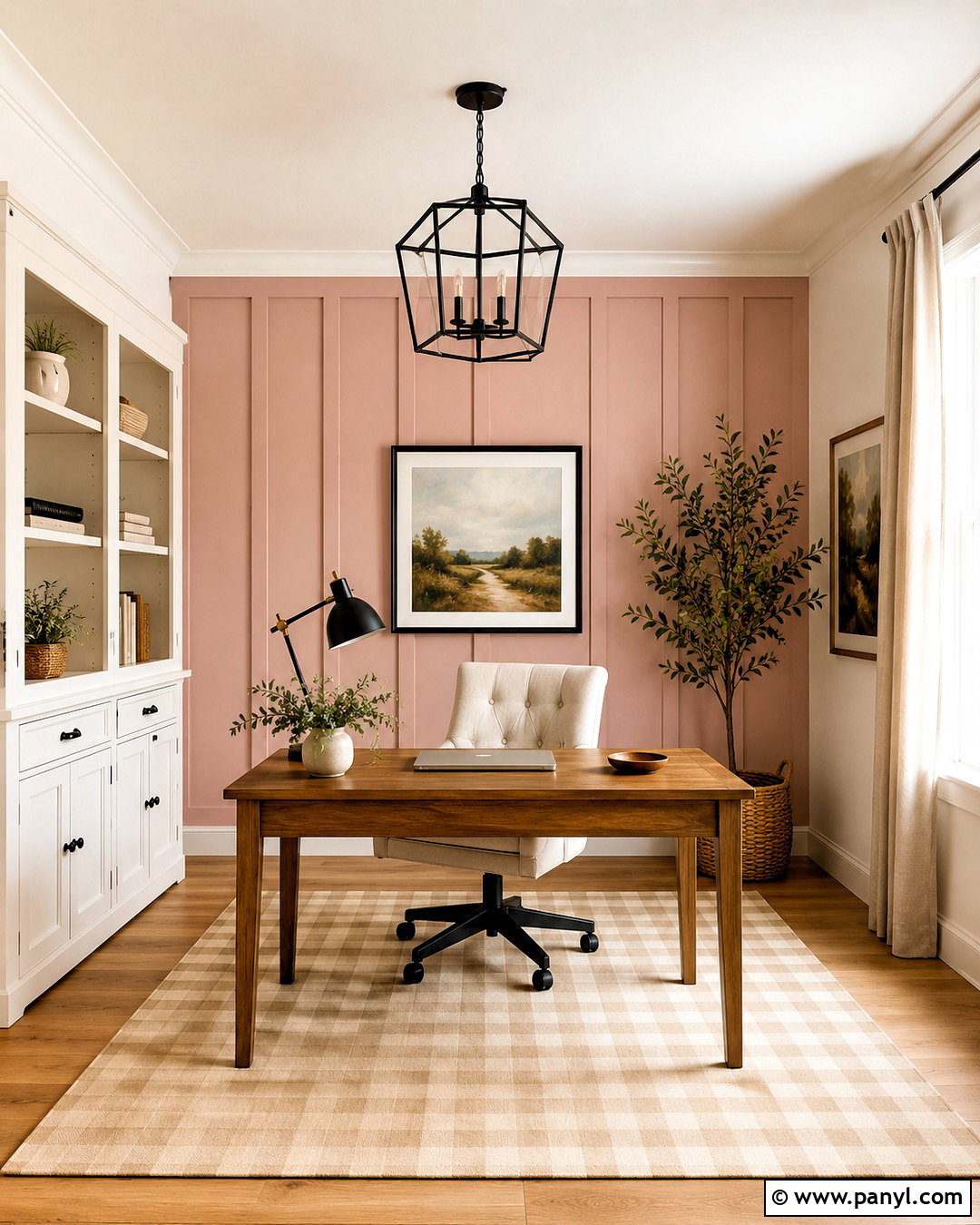 Modern Farmhouse Blush Pink Office - 20 blush pink office ideas