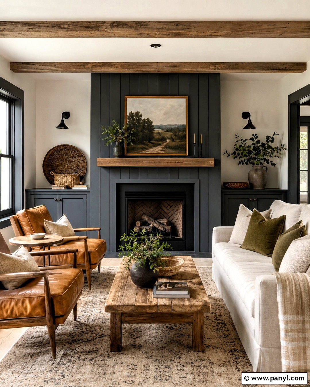 Modern Farmhouse Dark Gray Living Room - 20 dark gray living room ideas