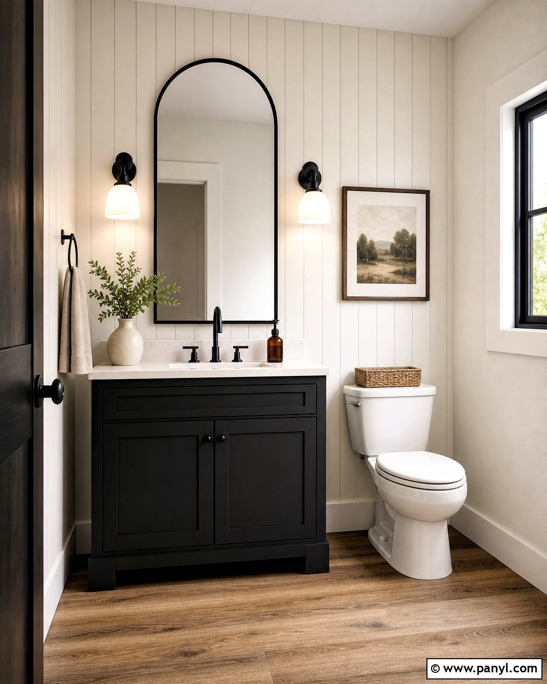 Modern Farmhouse Half Bathroom - 20 half bathroom inspiration ideas