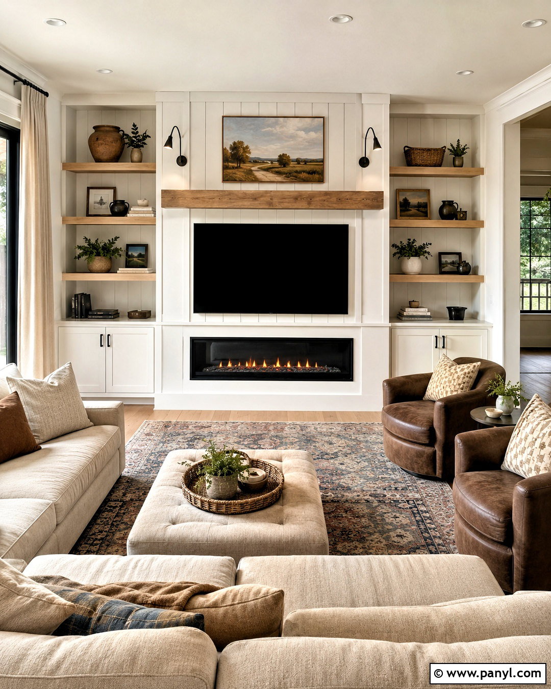 Modern Farmhouse Living Room With TV - 20 modern farmhouse living room ideas