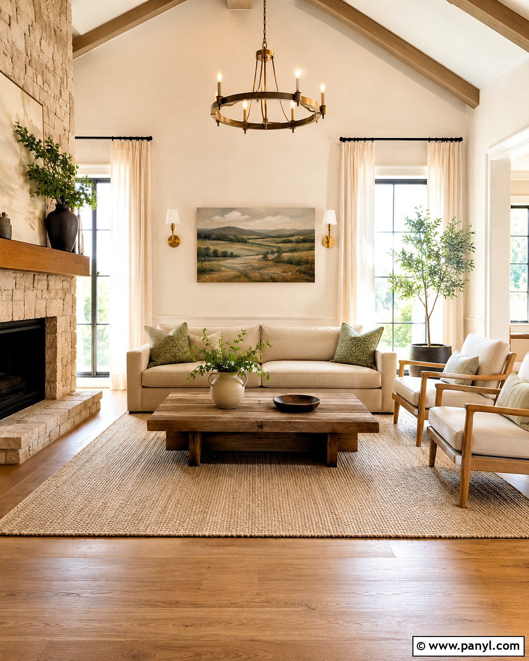 Modern Farmhouse Living Room With Warm White Walls - 20 modern farmhouse living room ideas